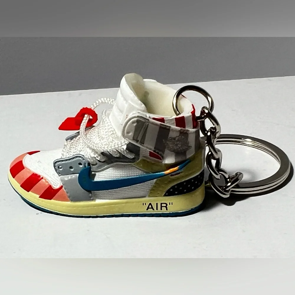 3D Mini Sneaker Keychain Red White Blue high‎ top trinket novelty